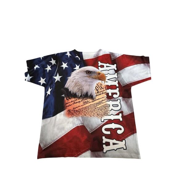 America Size L Cotton Traders Sport Mens Patriotic American Short Sleeve - Picture 3 of 3